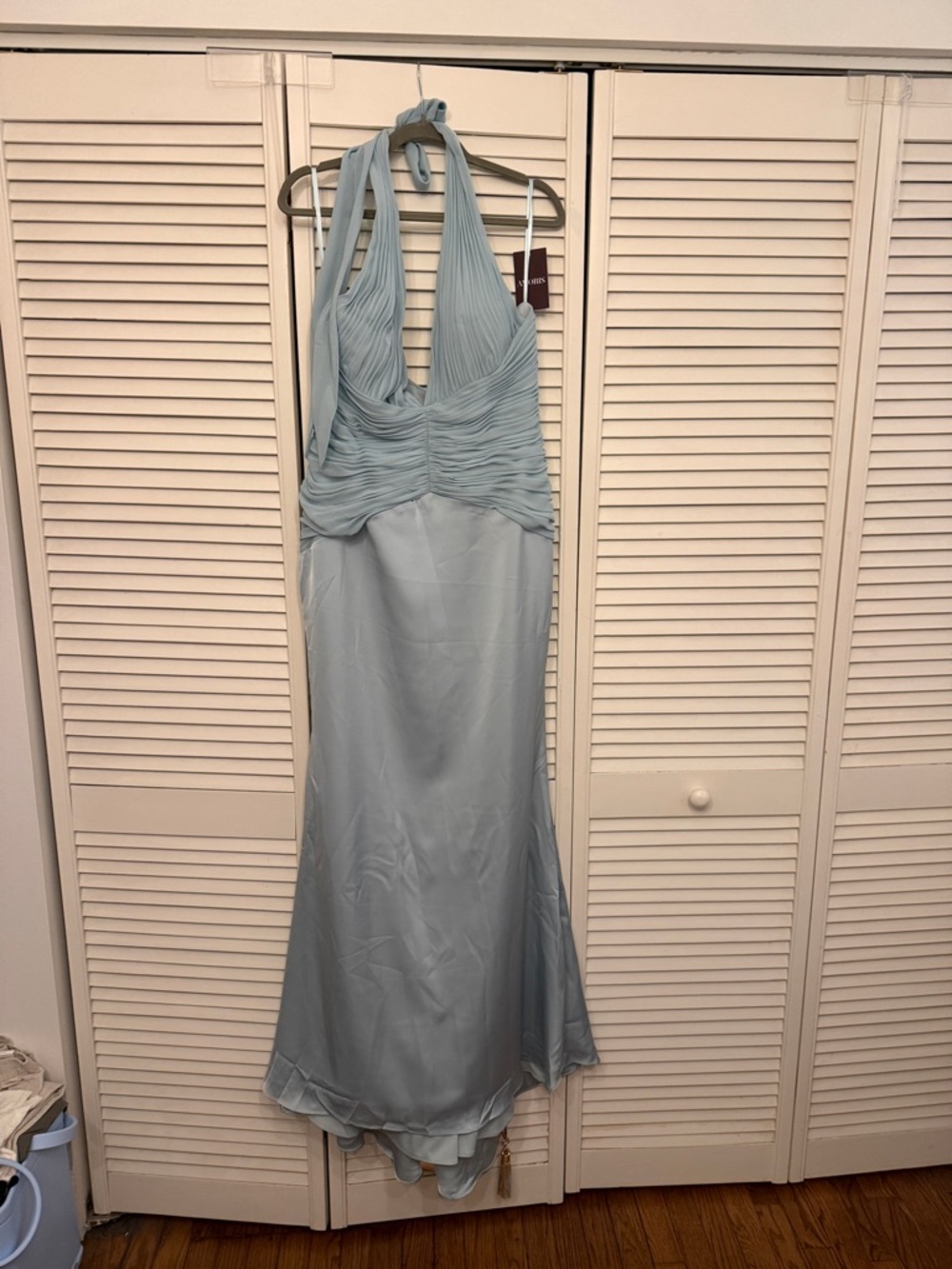 TESSA GOWN - MERMAID HALTER SATIN GOWN - Picture 2 of 6